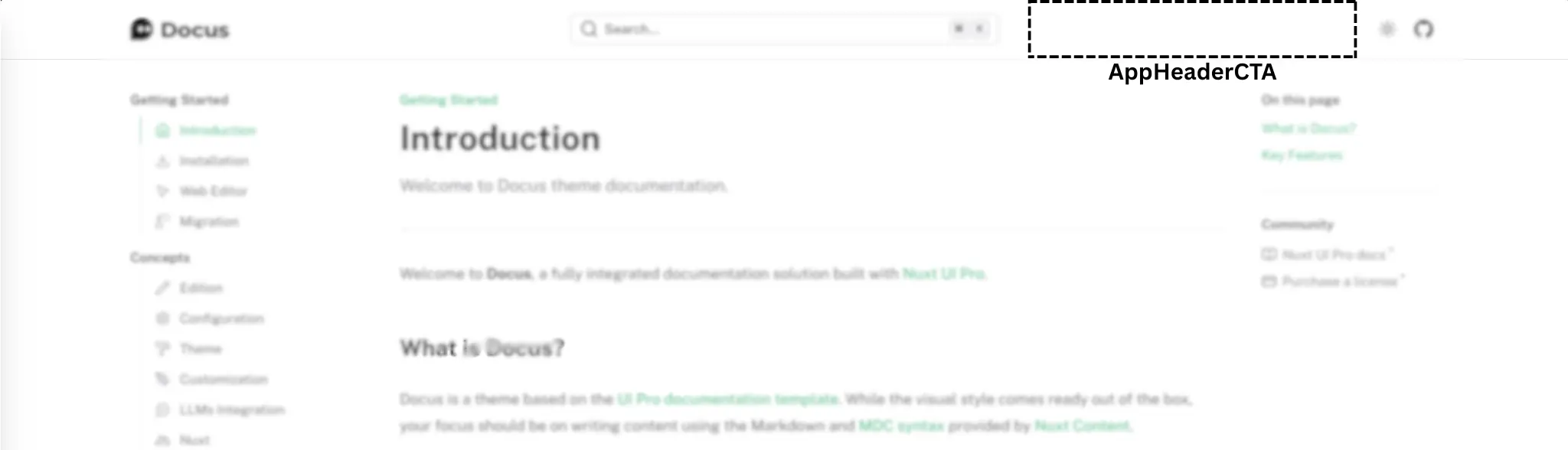 App header CTA visualisation